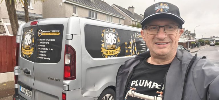Arek Olczak of SOS Property Service Sligo with the company van